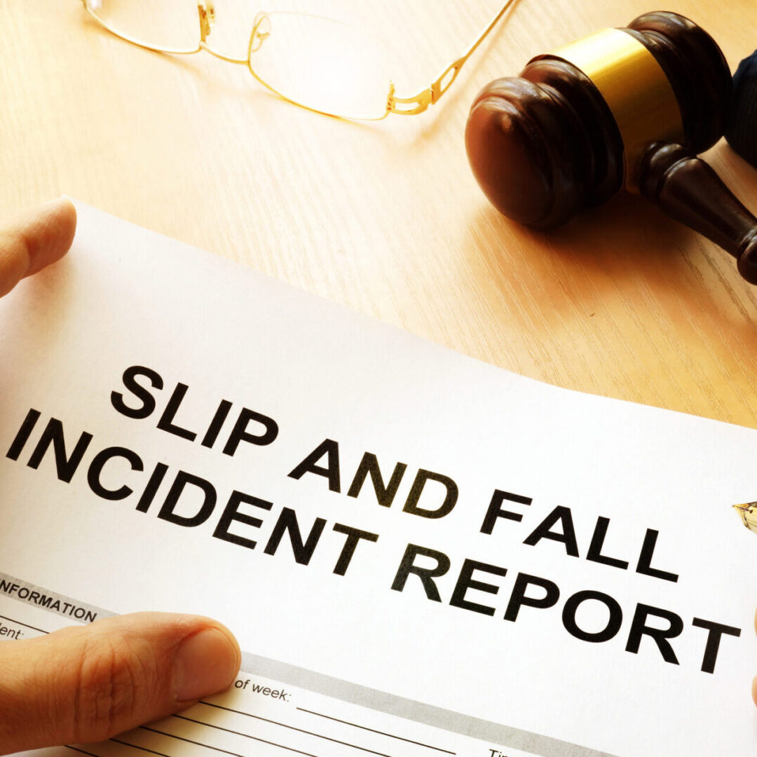 Slip and fall incident report form.